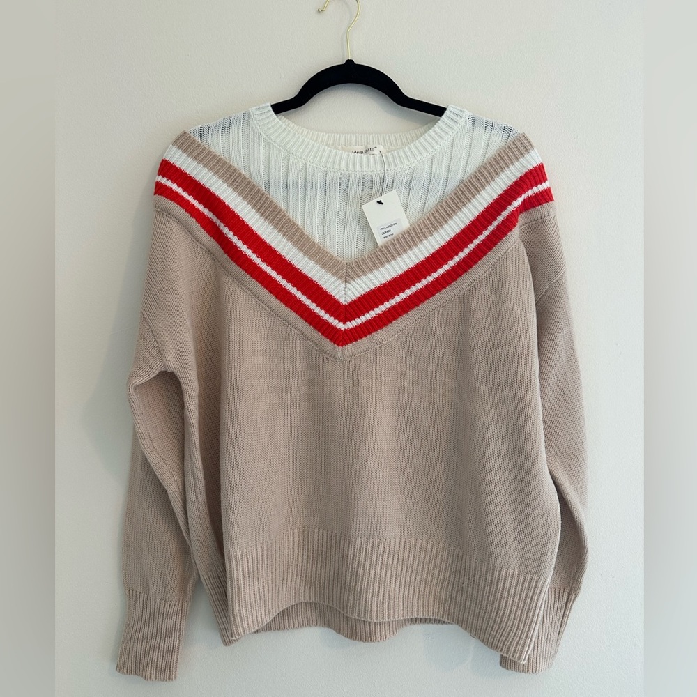 New With Tags Faux Layer Varsity Sweater